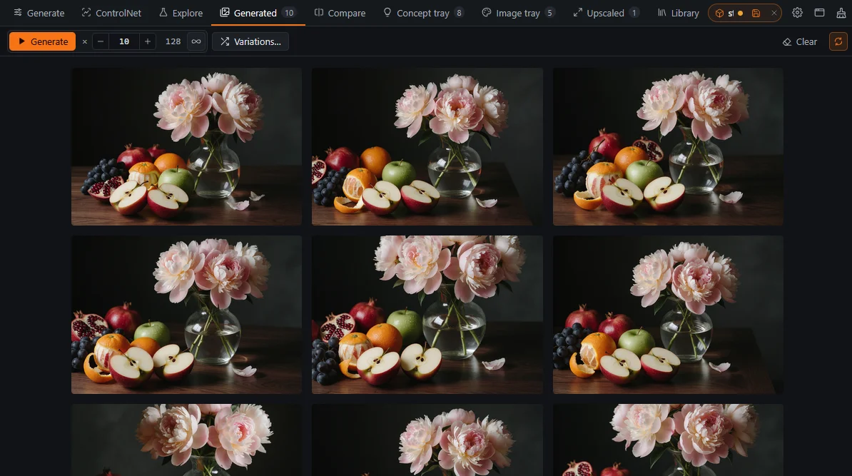 Image Bench Generated tab